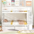 thumbnail image 3 of Topcobe Twin Over Twin Bunk Bed with Storage Stairs and Drawers, Bed Frame, Indoor Furniture for Bedroom-White, 3 of 10