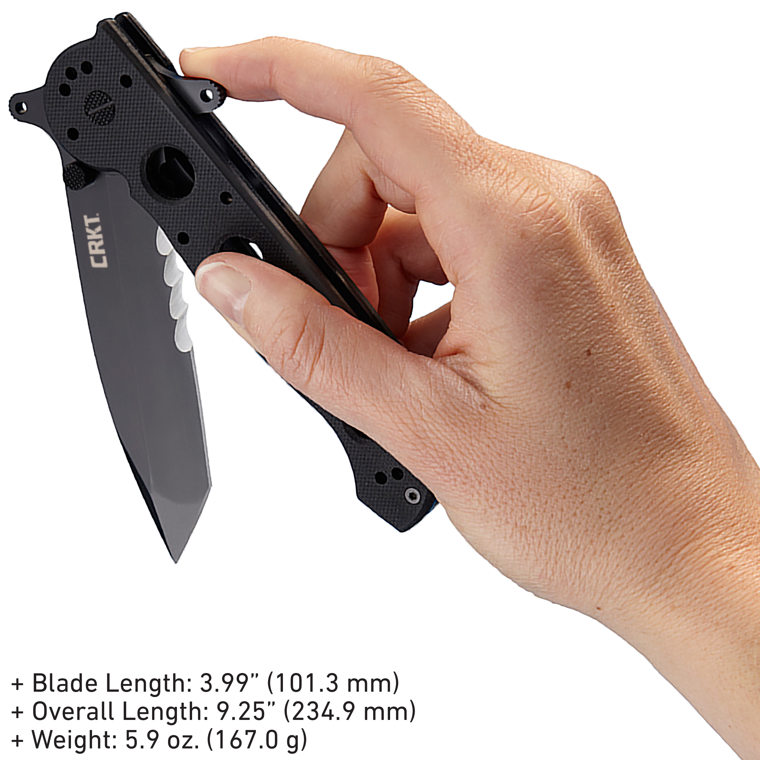 CRKT M16-14SFG Folding Knife with Liner Lock: 1.4116 Veff Serrations Blade, G10 Handle, Reversible Pocket Clip, M16-14SFG