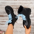 thumbnail image 5 of Taqqpue Women's Ankle Boots Plus Size Round Toe Thick Sole Side Zipper Lace Up Comfortable Booties for Women Size 5.5-11 Fashion Dress Shoes Fall Winter Footwear Casual Walking Daily, 5 of 10