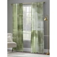 thumbnail image 4 of Collage Art Sheer Curtains 108 Inches Long 2 Panels Abstract Green Oil Painting Texture Vintage Light Filtering Semi Sheer Window Curtains Drapes for Bedroom Living Room 52"x108", 4 of 7