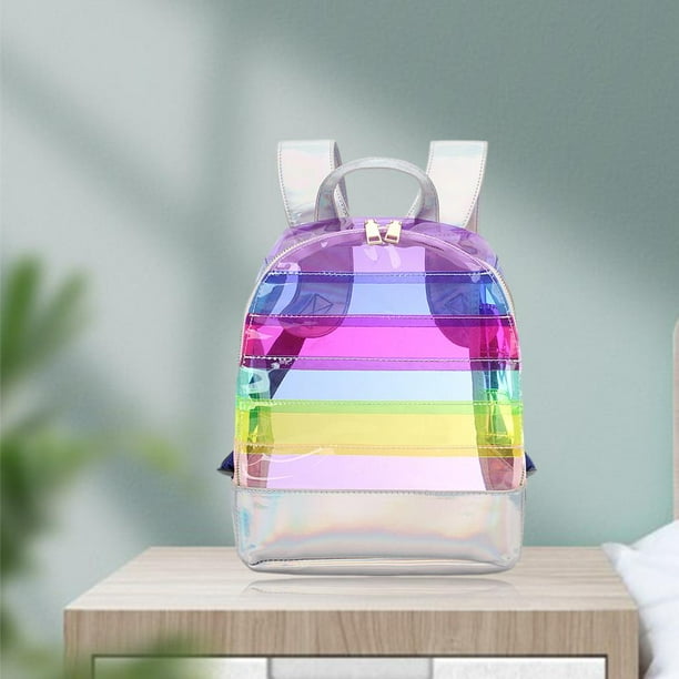 Holographic Clear Backpack Transparent Shoulder Bag Casual Travel Walmart