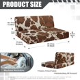thumbnail image 6 of Pzuqiu Brown Cow Print Rv Sofa Seat Slipcovers 2Pcs Comfortable Camper Cushion Slipcover Wear-Resistan Backrest and Seat Covers for Rv Camper Car Bench, 6 of 6