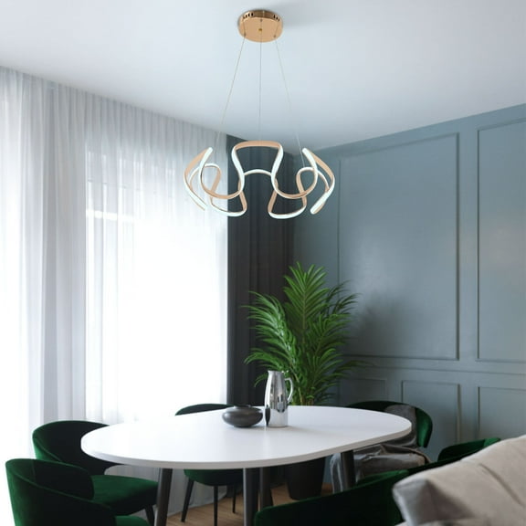 7800LM Modern LED Chandelier with Remote Control Dimmable Ceiling Pendant Light Fixture 3000K-4500K-6000K