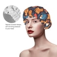 thumbnail image 2 of Yiaed Snowman house leaf Print Reusable Shower Cap & Bath Cap & Lined, Oversized Waterproof Shower Caps Designed for all Hair Lengths, 2 of 7