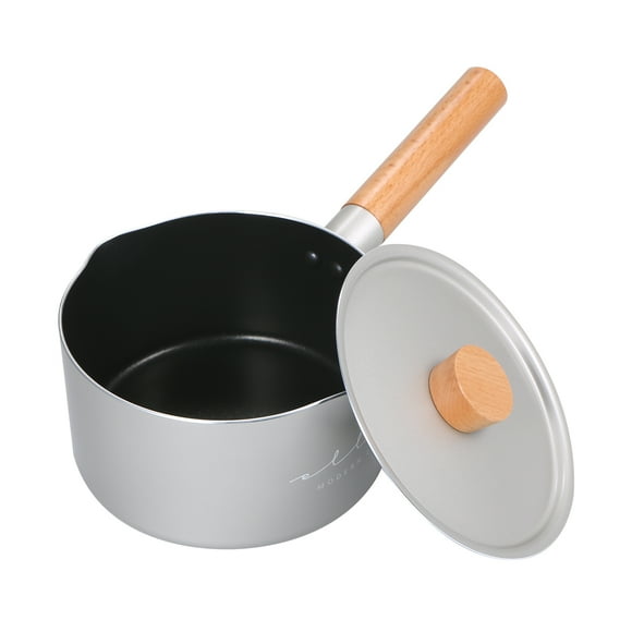 Non-stick Milk Pot, Noodles Pot Small Soup Pot Beech Wood Handle Home Multi-function Induction Cooker Small Pot With Lid