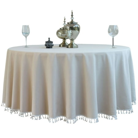 

Large Round Tablecloth Vintage Tassel Side Tablecloth Dustproof Tablecloth For Living Room-IS-63inch