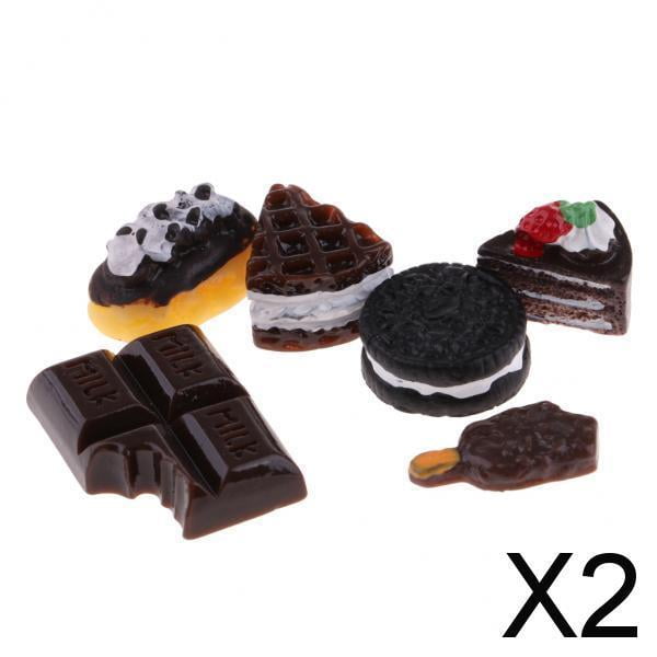 Paquete De 2-4 Delicioso Postre Modelo Mini Pastel De Chocolate Y 2 piezas