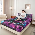 thumbnail image 4 of Castle Fairy Female Men Women Gradient Butterflies Twin Sheet Sets 3pcs,Chic Floral Flowers Twin Fitted Sheet Microfiber,Abstract Ombre Breathable Flat Sheet,Luxury Bedroom Decor, 4 of 7