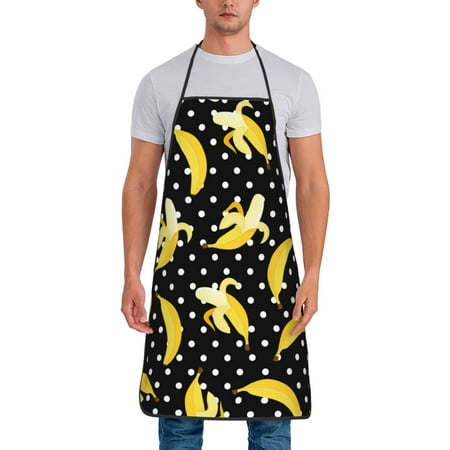 

Lukts Banana Print Unisex Tie-Up Aprons Bibs for Chef Kitchen Grill Beverage Shop
