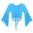 thumbnail image 5 of Alvivi Belly Dancer Costume for Women  Dance Crop Top with Lantern Pants Arabian Princess Set Sky Blue 3XL, 5 of 7