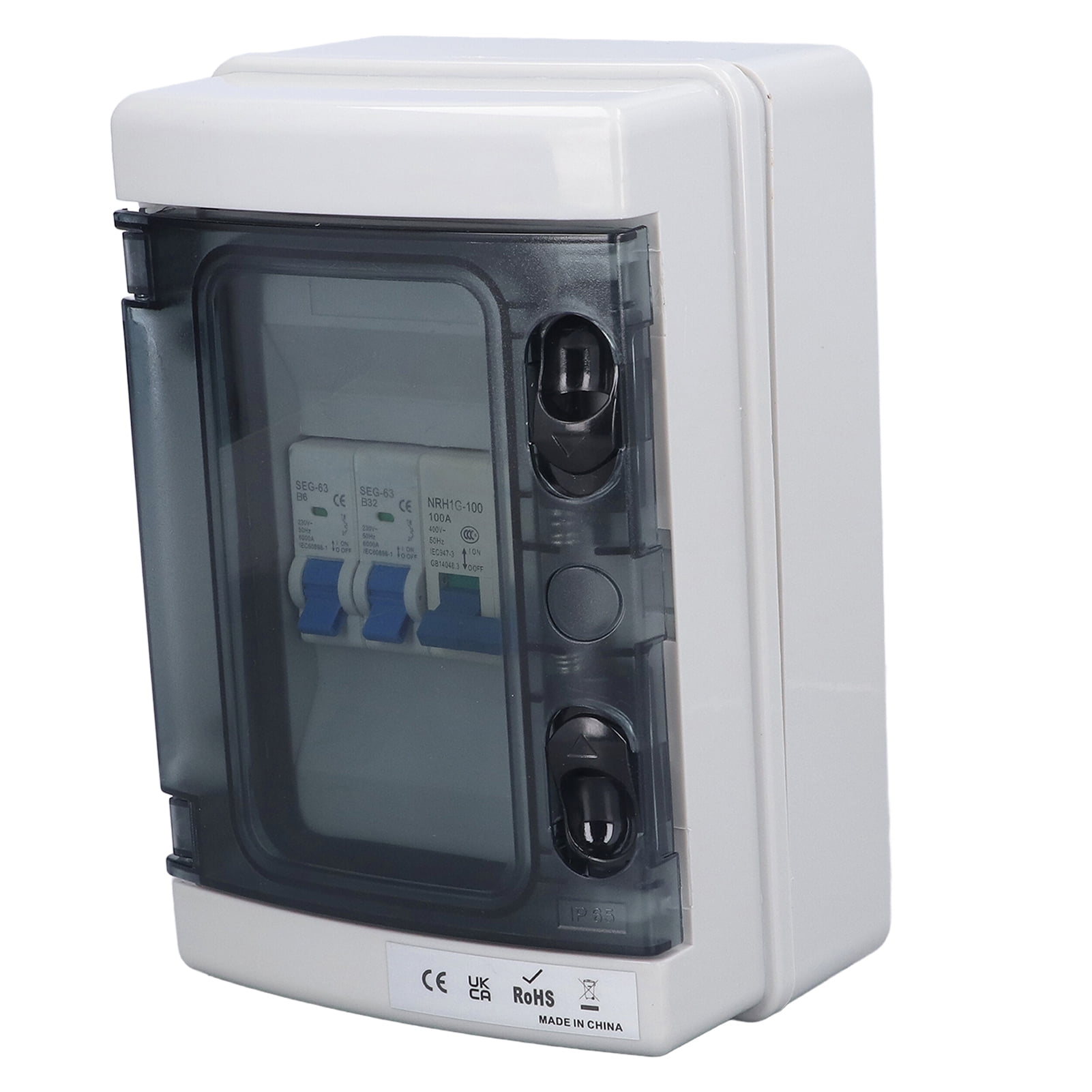 Fyearfly Waterproof Distribution Box ABS PC Circuit Breaker Distributions Protection Boxes for Garages 230V, Outdoor Waterproof Distribution Box Breaker