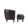thumbnail image 5 of Pemberly Row Contemporary Faux Leather Accent Chair with Ottoman in Espresso, 5 of 10