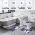 thumbnail image 5 of Purple Grey Bath Mat 3 Piece Bathroom Rug Set, Modern Oil Painted Abstract Art Aesthetics Non Slip Bath Rug Contour Mat and Toilet Lid Cover, Absorbent Shower Mats Soft Bath Rugs and Mats Sets, 5 of 8