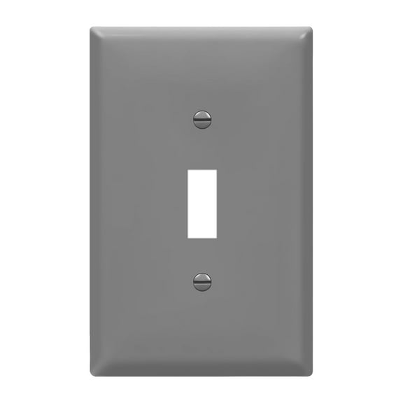 ENERLITES Toggle Light Switch Wall Plate, Gloss Finish, Mid-Size Single Gang 4.88" x 3.11", Unbreakable Polycarbonate Thermoplastic, UL Listed, 8811M-GY, Gray