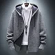 thumbnail image 4 of Ropa para hombre, cárdigan rojo con cremallera, suéteres de punto con cremallera para hombre, sudadera con capucha, chaqueta, abrigo, réplica de alta calidad, algodón grueso de invierno XA, 4 of 5
