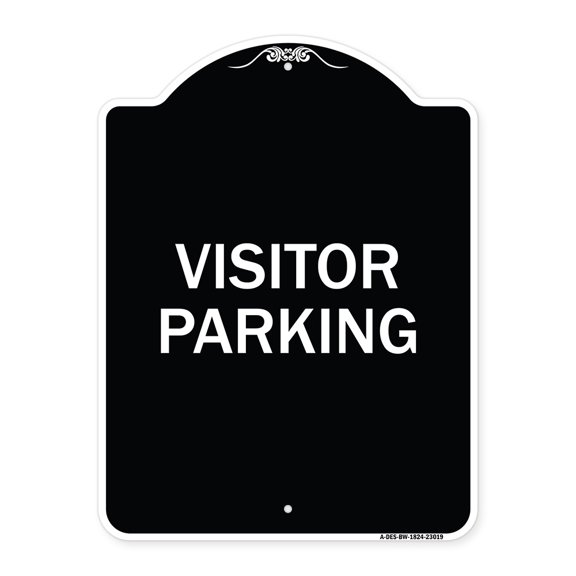 SignMission Designer Series Sign - Reserved Parking Sign Visitor Parking | Black & White 18" x 24" Heavy-Gauge Aluminum Architectural Sign | Protect Your Business & Municipality | Made
