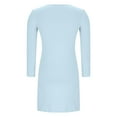 thumbnail image 5 of HWRETIE Women Sleepwear,Women Pajama Dress Solid Color Plus Size Round Neck Long Sleeve Loose Comfortable Casual Mid Calf Nightgown Home Clothes Sleepwear Light Blue （9XL）, 5 of 8