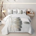 thumbnail image 2 of Erosebridal Zen Stacked Stones Quilt King for Women Men, White Gray Reed Grass King Coverlet Set, 3-Piece, 2 of 7