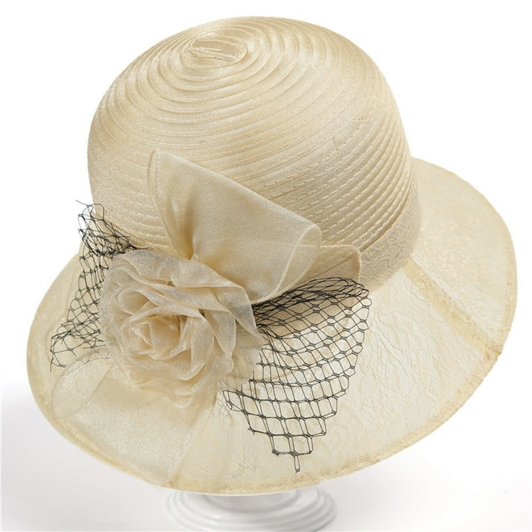 Wedding Hats for Women, Comdrip Women Organza Derby Hat Bridal