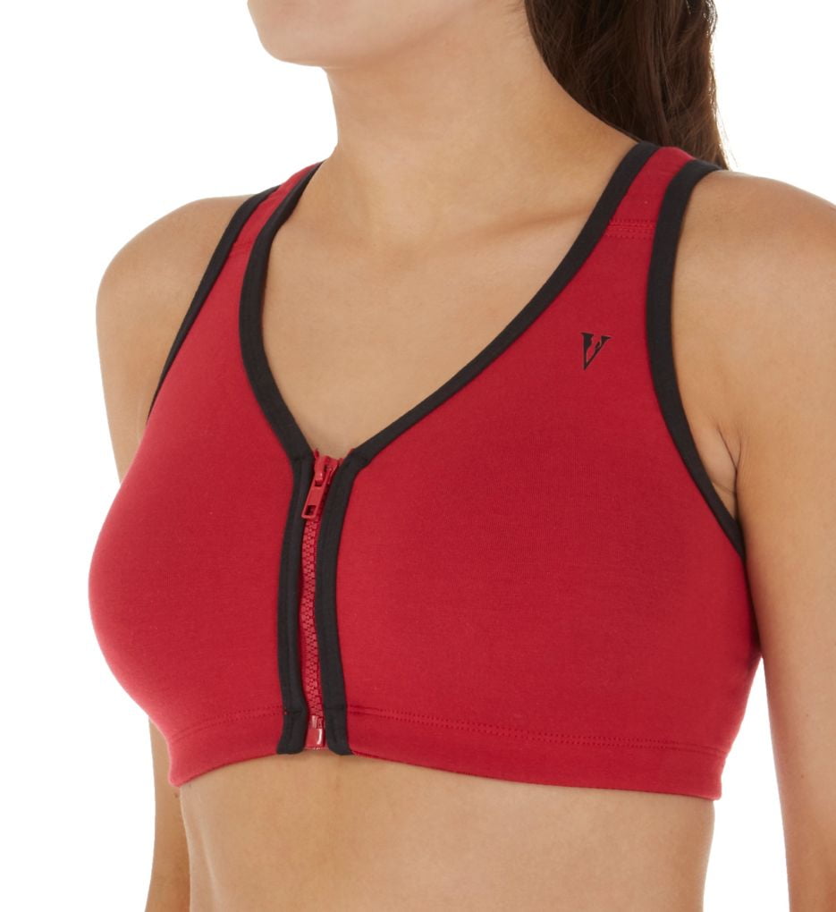 zip front cotton bra
