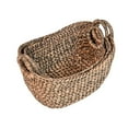 thumbnail image 5 of happimess BSK2002B-3SET Nellie Farmhouse Classic Handwoven Hyacinth Storage Boat Baskets with Handles, Brown (Set of 3), 5 of 7