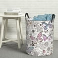thumbnail image 6 of Rateoe Vintage Butterflies Pattern Round Laundry Hamper Basket, Tall Hamper Basket for Blanket Storage, Nursery Clothes Hamper for Laundry in Bedroom and College Dorm-Medium, 6 of 6