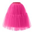 thumbnail image 2 of APEXFWDT Women Tulle Skirt Adult Layered Pleated Tutu Skirt A Line Knee Length Petticoat Girl Prom Party Skirt Tutus for Women, 2 of 3
