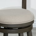 thumbnail image 5 of Cfowner 24" Counter Height Slat Back Swivel Stool, Weathered Gray Finish, Beige Fabric Seat, 5 of 6