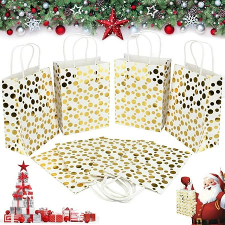 Party Funny Lot de 24 sacs cadeaux de Noël en papier kraft avec