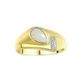 thumbnail image 1 of RYLOS Men's Rings 14K Yellow Gold Ring - Timeless Pear Shape Cabochone Gemstone & Diamonds - Tear Drop Cabochon OPAL Rings For Men Size 8, 1 of 6