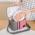 thumbnail image 4 of Bolsa de almuerzo de papel de aluminio, bolsa de hielo impermeable, bolsa bento rayada espesada portátil, 4 of 5