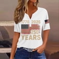 thumbnail image 2 of USA 250th Anniversary Henley Shirts Women Button Short Sleeve T Shirts 250 Anniversary of America Patriotic Tee 4th of July Independence Day Tops, 2 of 4