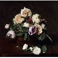 thumbnail image 2 of Fantin-Latour, Henri 20x20 Gold Ornate Wood Framed with Double Matting Museum Art Print Titled - Vase De Fleurs, 2 of 4