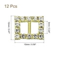 thumbnail image 2 of Uxcell Rhinestone Ribbon Buckle, 12Pcs 15 x 12mm Crystal Ribbon Buckle Sliders Belt Buckle for Wedding, Gold, White, 2 of 5