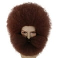 thumbnail image 6 of HPO Adult Men Brown Colour Straight Spiked Wild man Cosplay & Halloween Wig with Beard set, 6 of 9