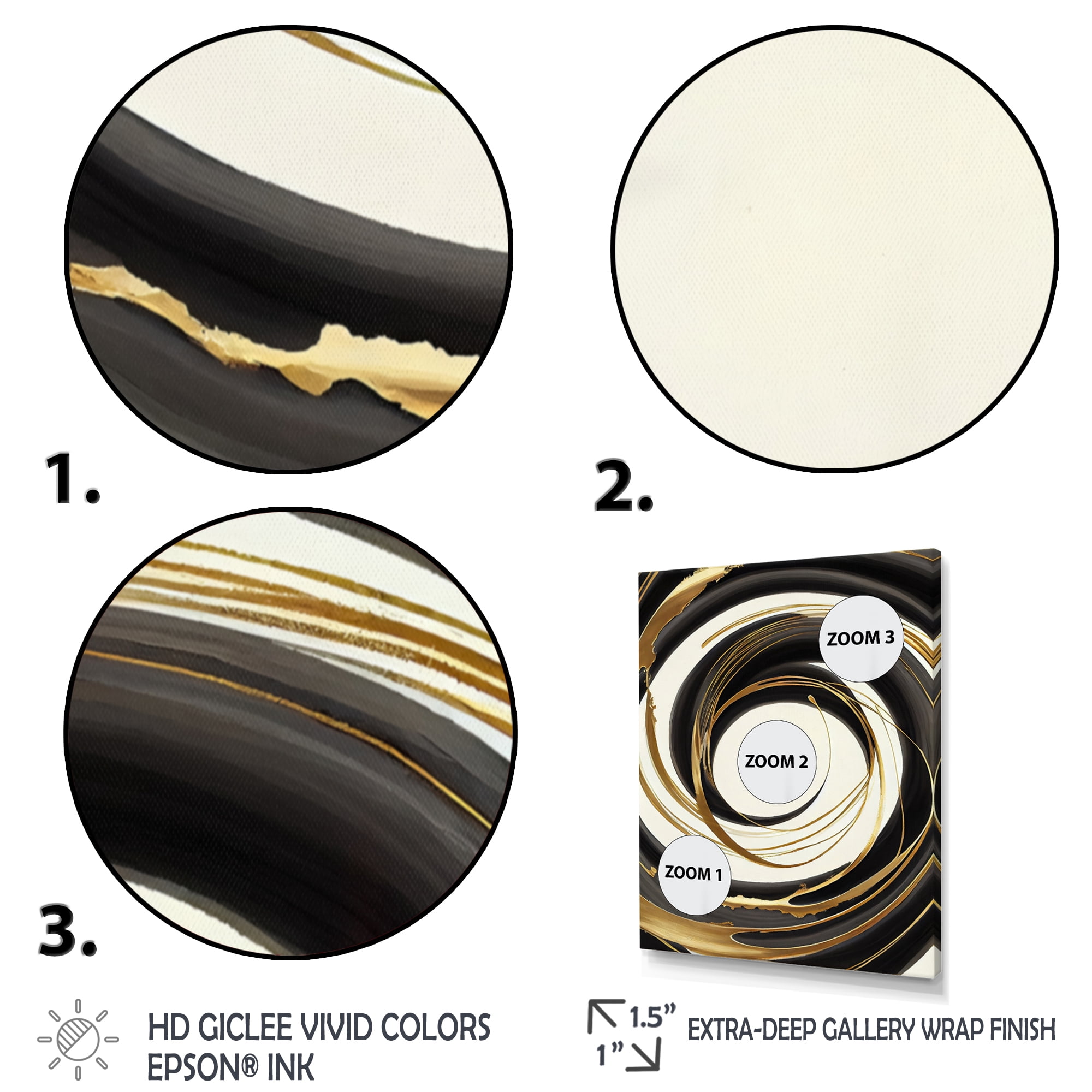 Designart Gold Glamour Circle IV Canvas Wall Art