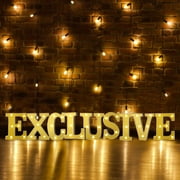 Efavormart 6 3D Gold Marquee Letters 5 LED Light Up Letters Warm White LED Letter Lights - E