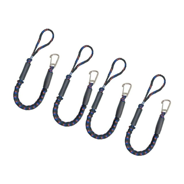 Bungee Dock Line Boat Rope for Dock Jet Ski PWC for Pontoon Fishing Boat Kayak Canoe Accs Red Black Blue 4pcs
