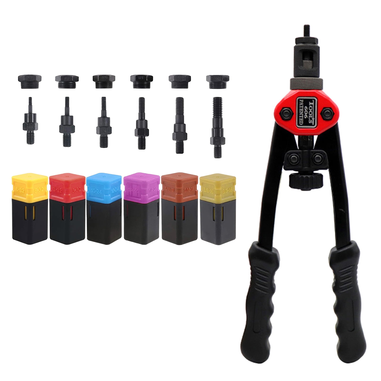 Rivet Nut Drill Adapter Tool Riveting Manual Threaded Hand Riveter Inserts Metal License Plate Rivet Threads