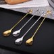 thumbnail image 4 of Cute Spoon Creative Dessert Teaspoon Appetizers Cocktail Coffee Leaf Mini Cake Seafood Stainless Steel Stirring, 4 of 9