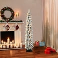 thumbnail image 2 of Pre-Lit 5' Flocked Pencil Alpine Artificial Christmas Tree with 70 Lights, Green, 2 of 5