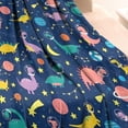 thumbnail image 3 of Colorful Dinosaurs Space Pattern Blanket,Comfortable Soft Lamb Wool Throw Blanket,All Season,Warm Lightweight Blankets for Sofa Bed Couch Living Room Chair,30"x40", 3 of 4
