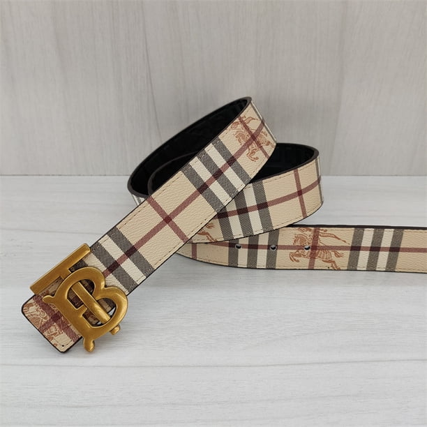 Cinturón clásico para hombre y mujer, de doble cara, con relieve de vaca de dos capas, hebilla lisa TB, cinturón informal a juego