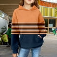 thumbnail image 2 of Mercatoo Girl Striped Hoodies Co𝐥orblock Trendy 𝐏reppy Sweatshirt Teen Fall Winter Casual Long Sleeve Pullover with Poket, 2 of 7