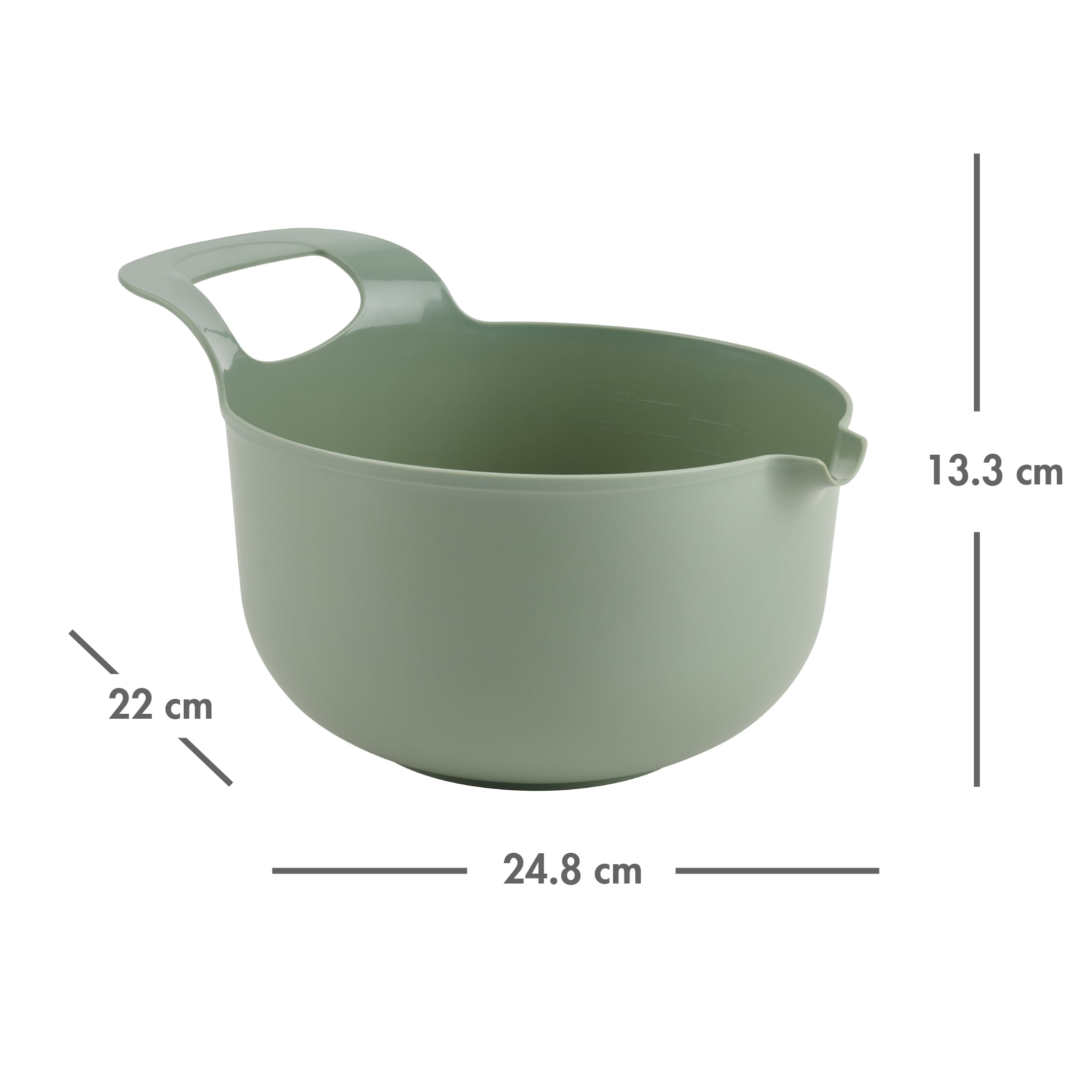 Way to Celebrate 3QT Mixing Bowl, Green, WAY-TO-CEL PL MIXING BOWL