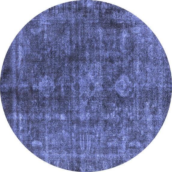 Ahgly Company Indoor Round Oriental Blue Industrial Area Rugs, 4' Round
