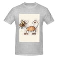 thumbnail image 4 of Bingfone Brown Cat Cartoon Men'S Loose Fit Short-Sleeve Pocket T-Shirt, 4 of 7