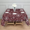 thumbnail image 3 of Red and Black Christmas Snowflake Pattern Square Tablecloth,Waterproof Square Table Cover,Wipeable Spillproof Washable Table Cover for Home Kitchen Party Decor 60"x60"(152x152cm), 3 of 6