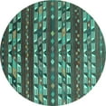 thumbnail image 1 of Ahgly Company Indoor Round Southwestern Turquoise Blue Country Area Rugs, 4' Round, 1 of 4