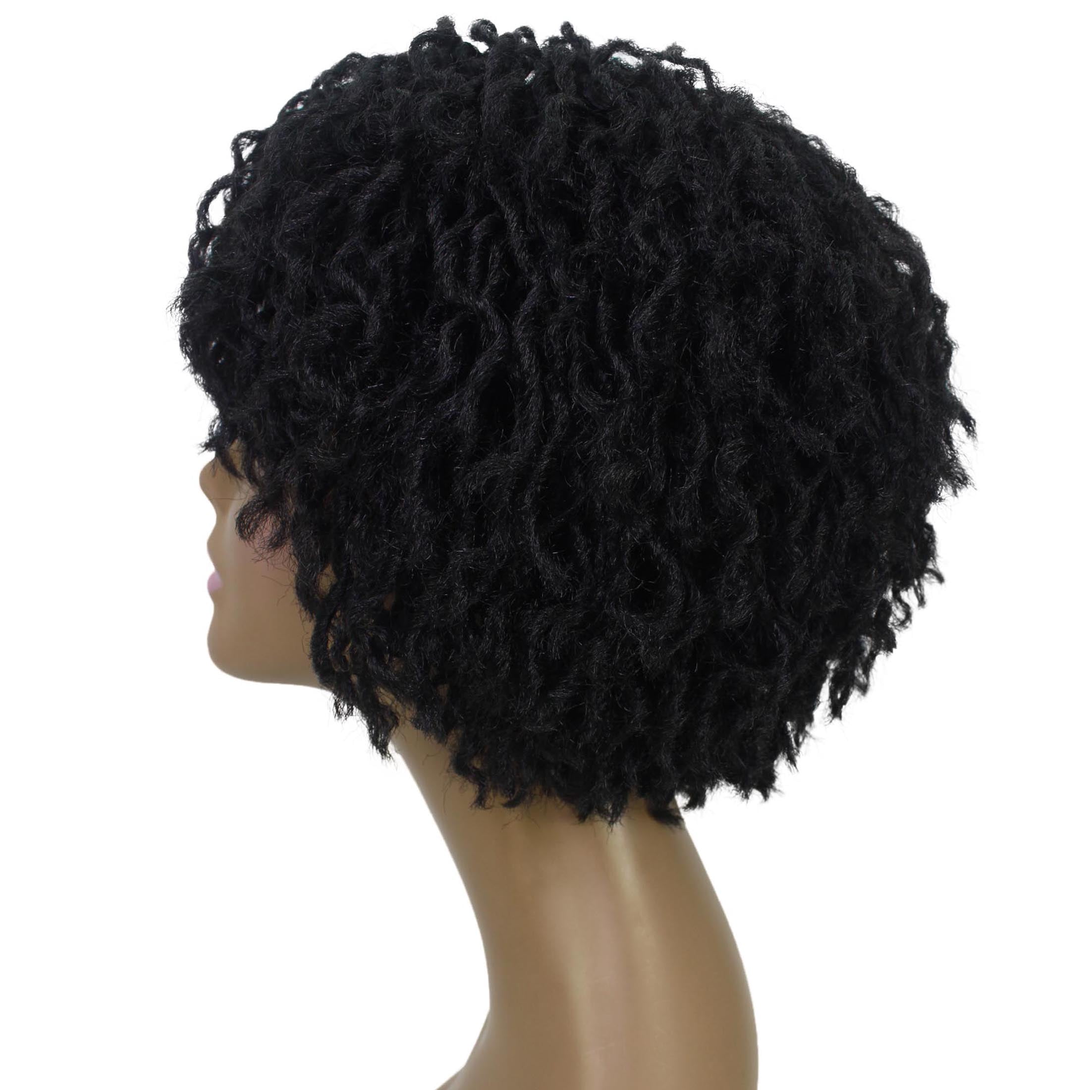 LUXLUXE 10" Black Full Wig for Women | Pixie Cut Synthetic Dreadlock Wig | No Lace, Heat-Resistant for Party & Daily Wear